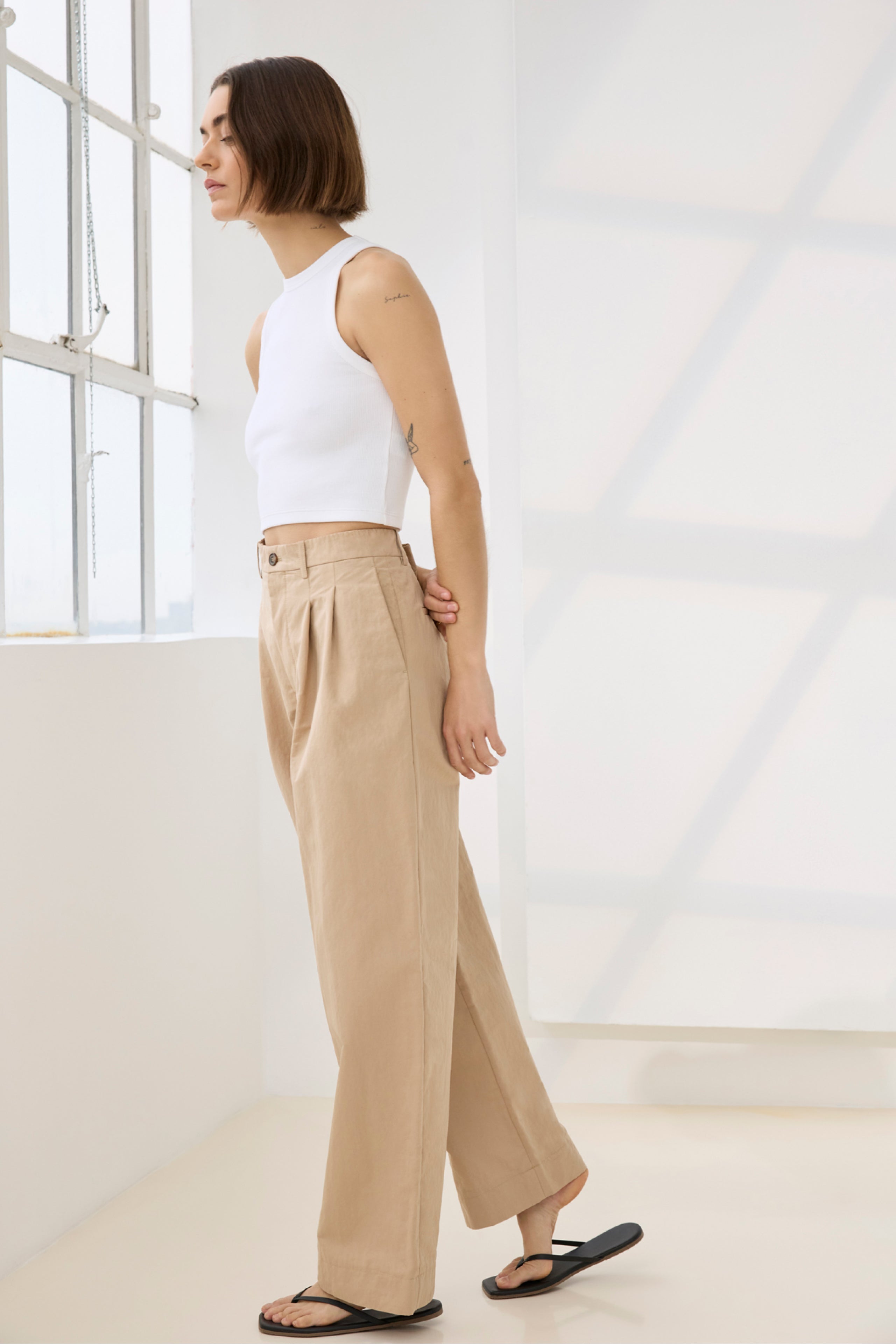 The Cropped Not So Basic Tank in White