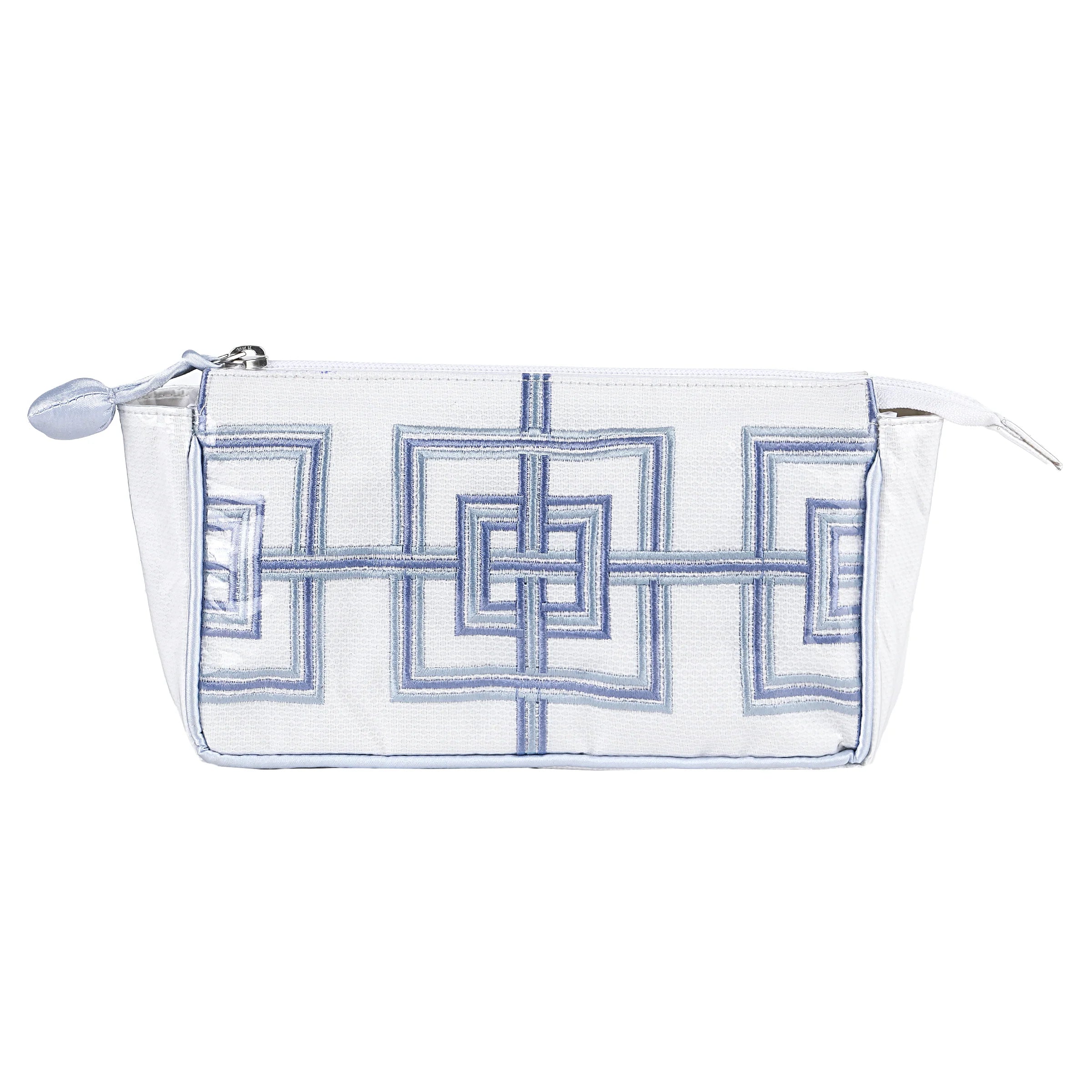 Lenora Geometric Small Makeup Bag - Blue