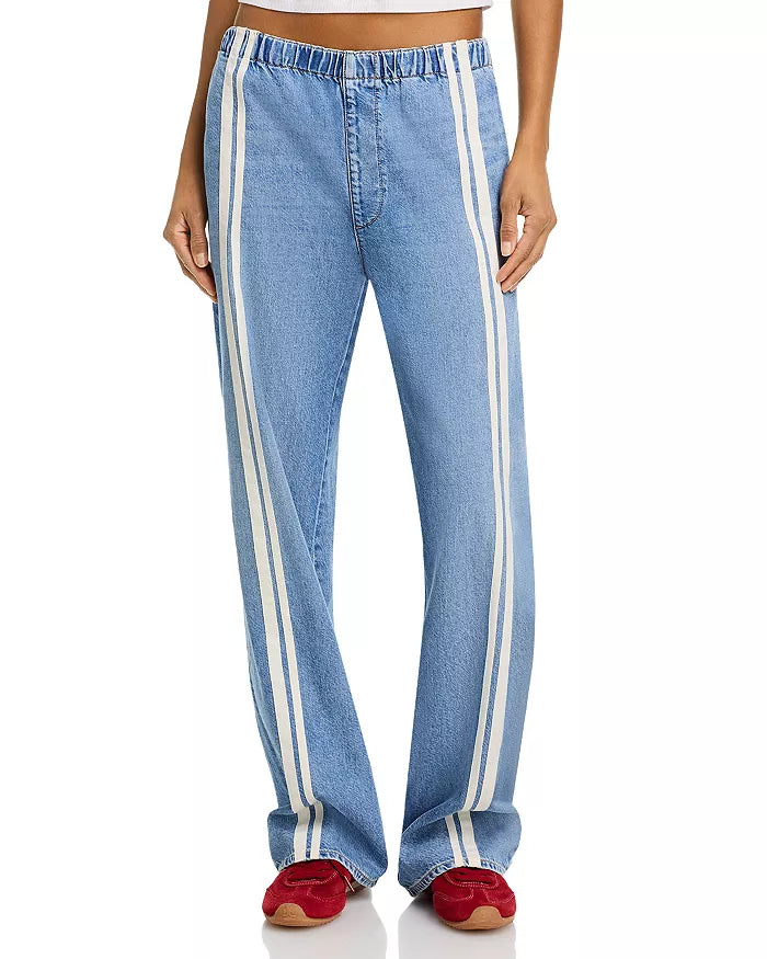 Rag & Bone Featherweight Logan Pull-On Wide Leg Track Jeans