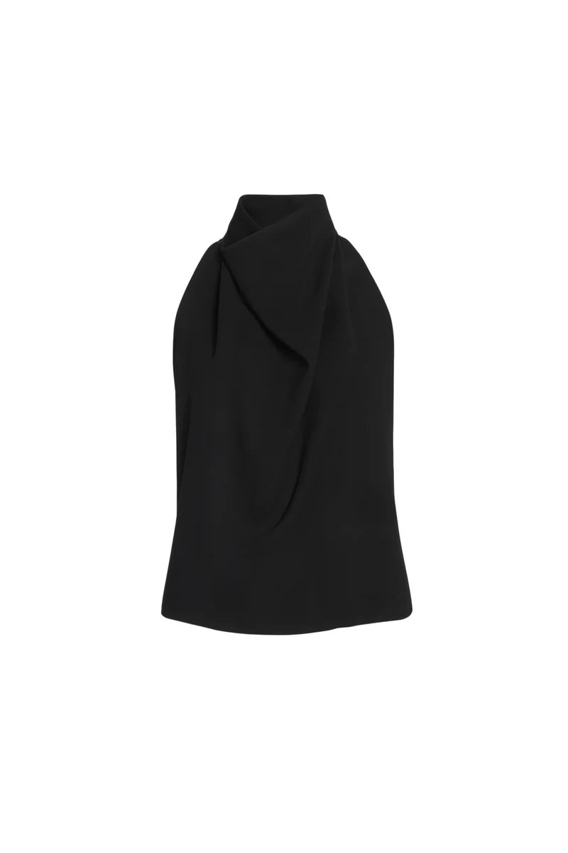 By Sloan Crepe Scarf Top - Black