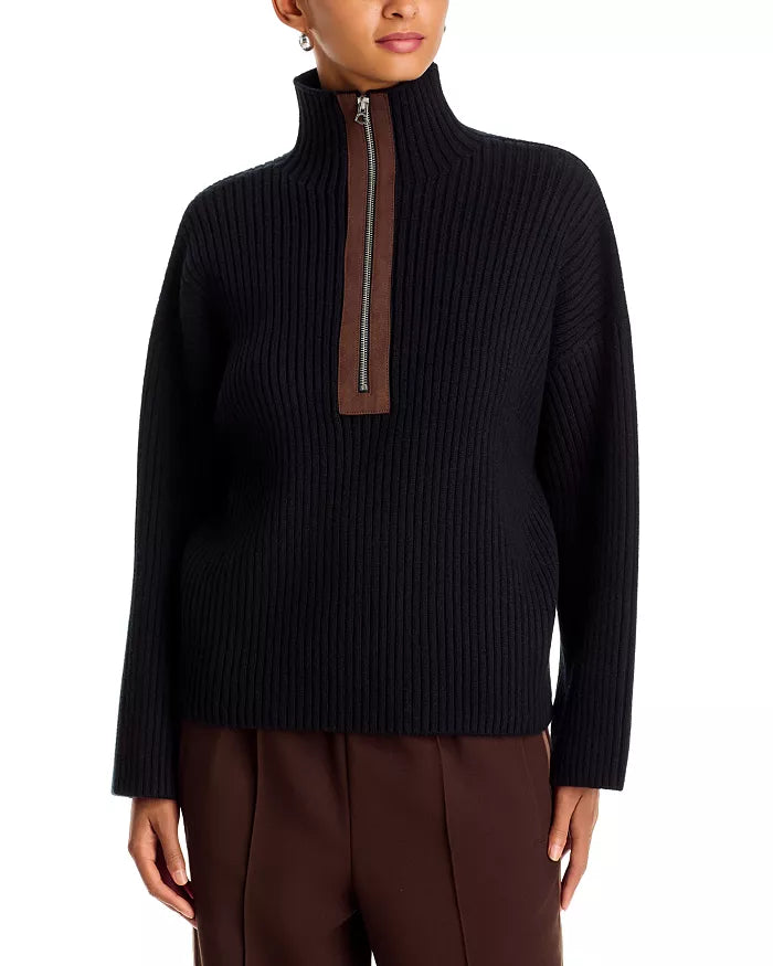 Rag & Bone Sigrid Faux Suede Half Zip