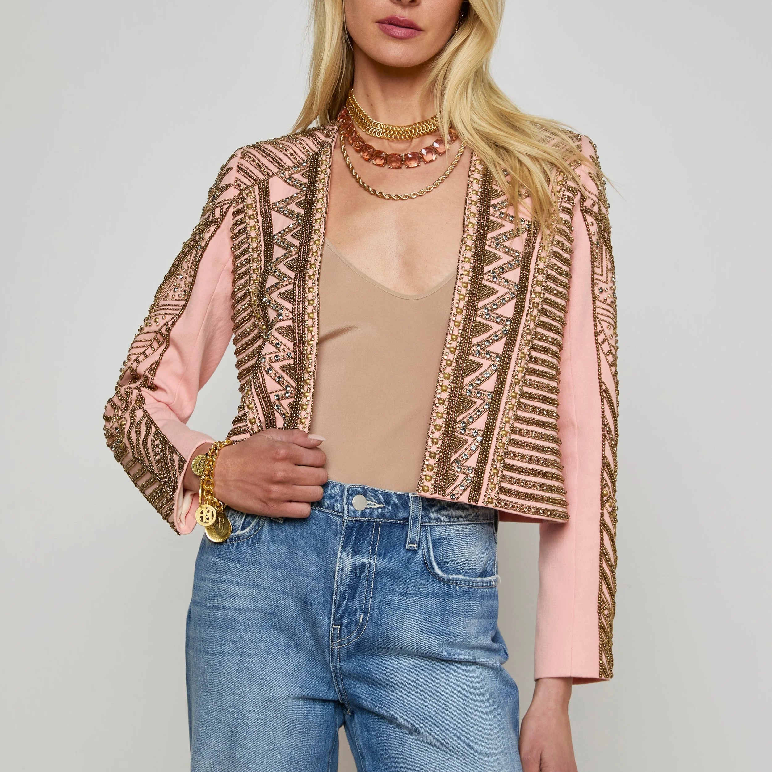 L'Agence Blossom Embellished Jacket
