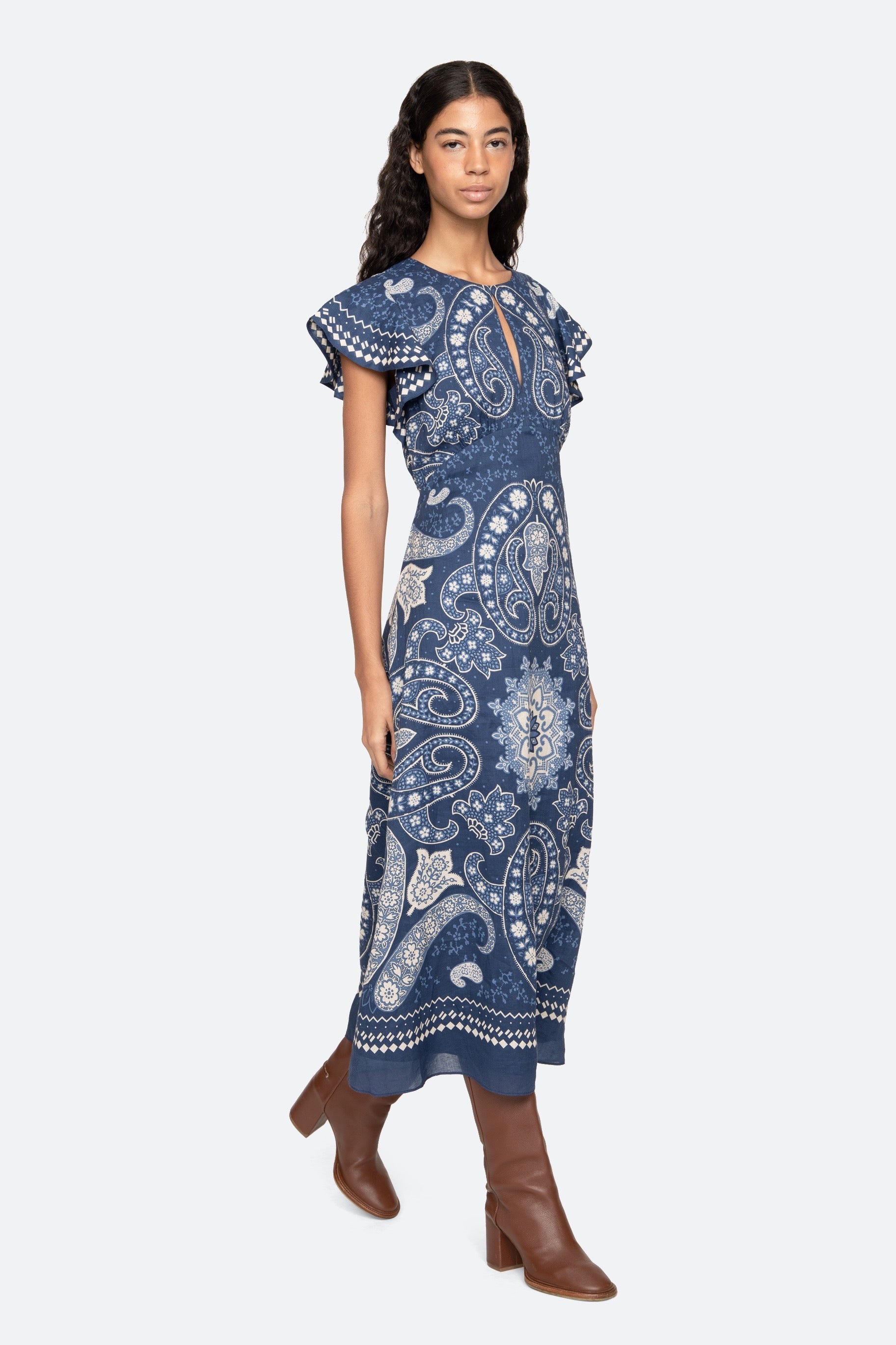 EMELINA PRINT MIDI DRESS (D1)