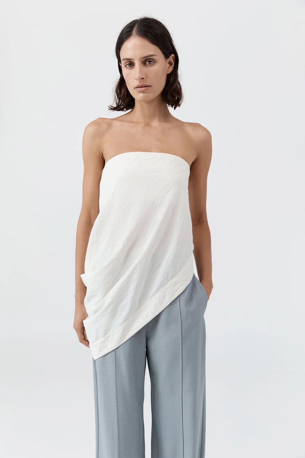 St. Agni Cloud Assym Drape Top