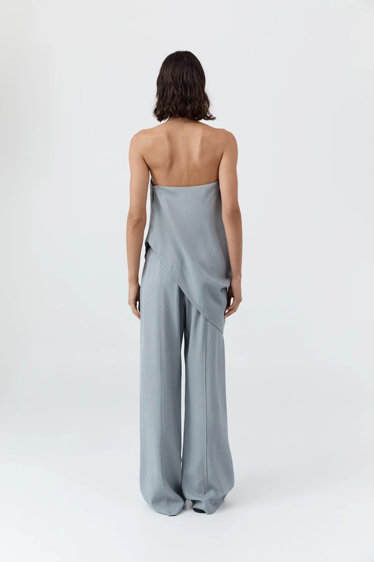 St. Agni Strapless Asymm Drape Top