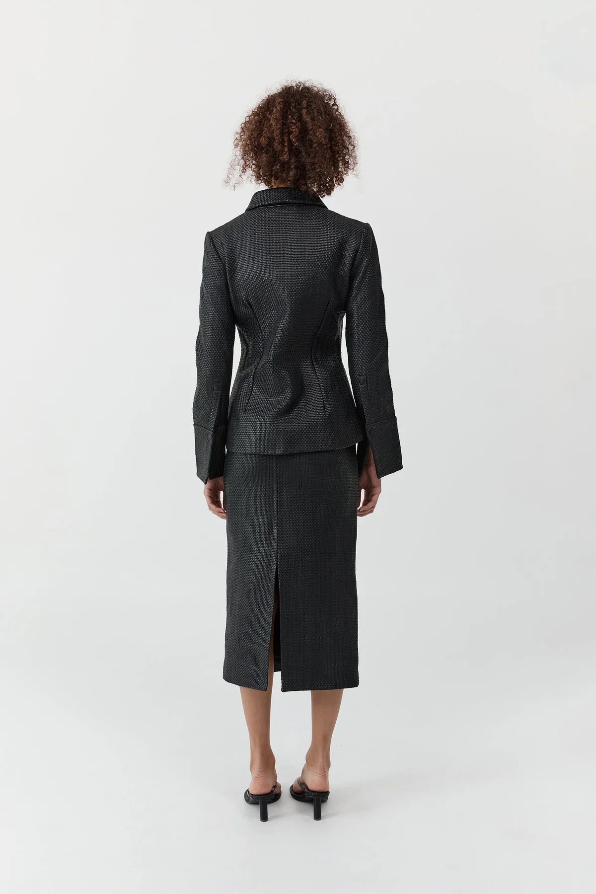 St. Agni Woven Leather Skirt