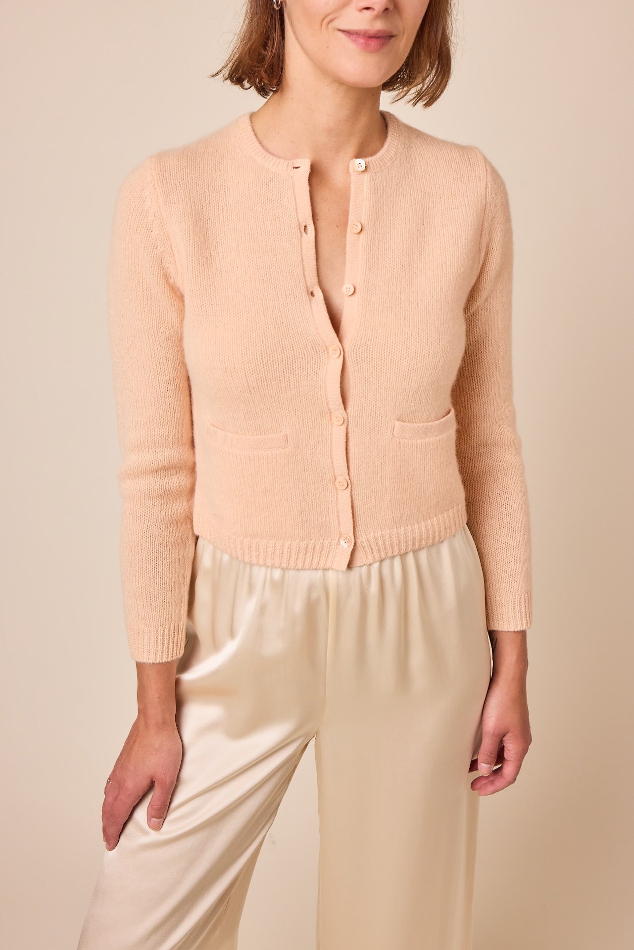 Doen Thea Cashmere Cardigan - Light Peach Sorbet