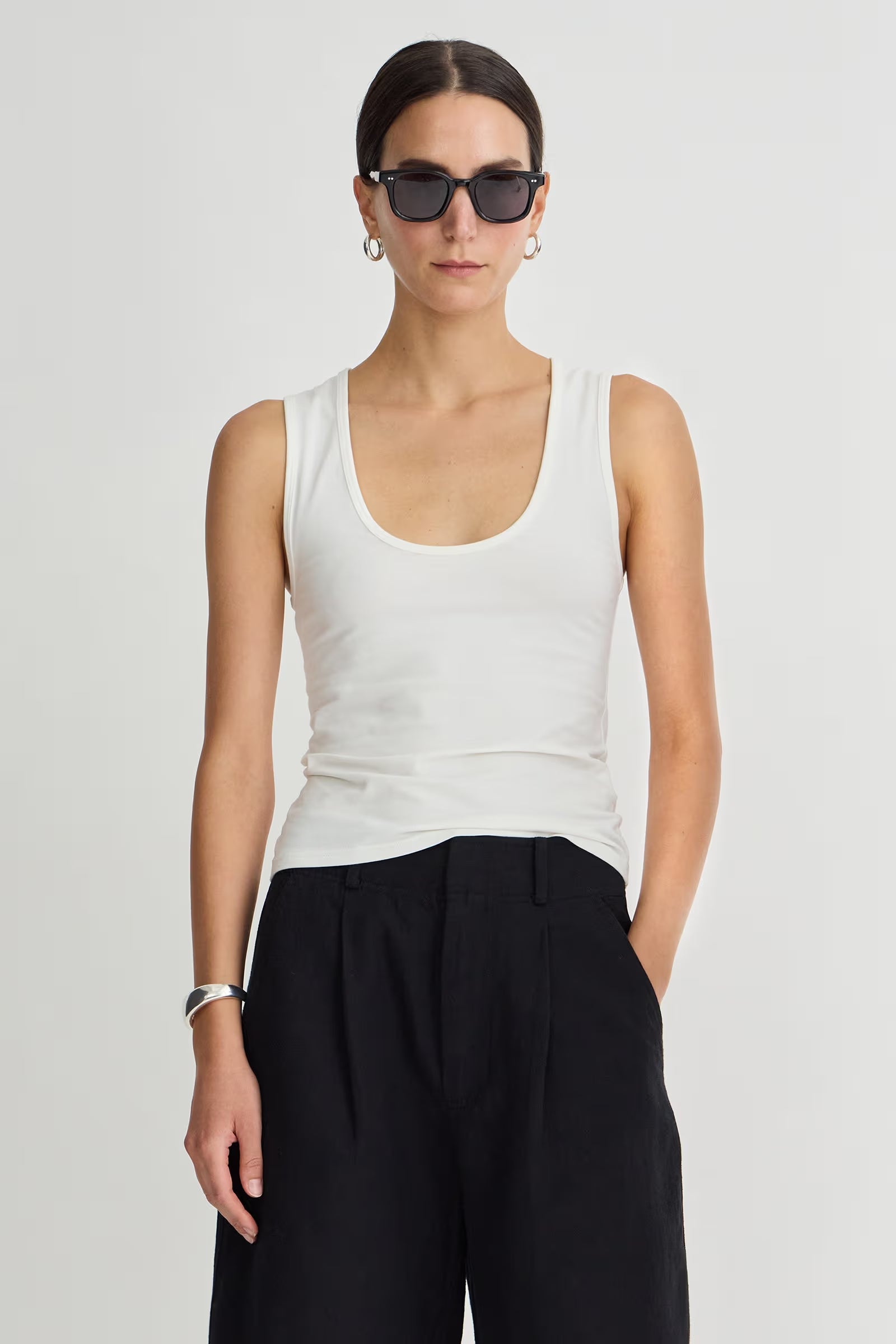 APiece Apart Uri Low Cut Tank - Cream
