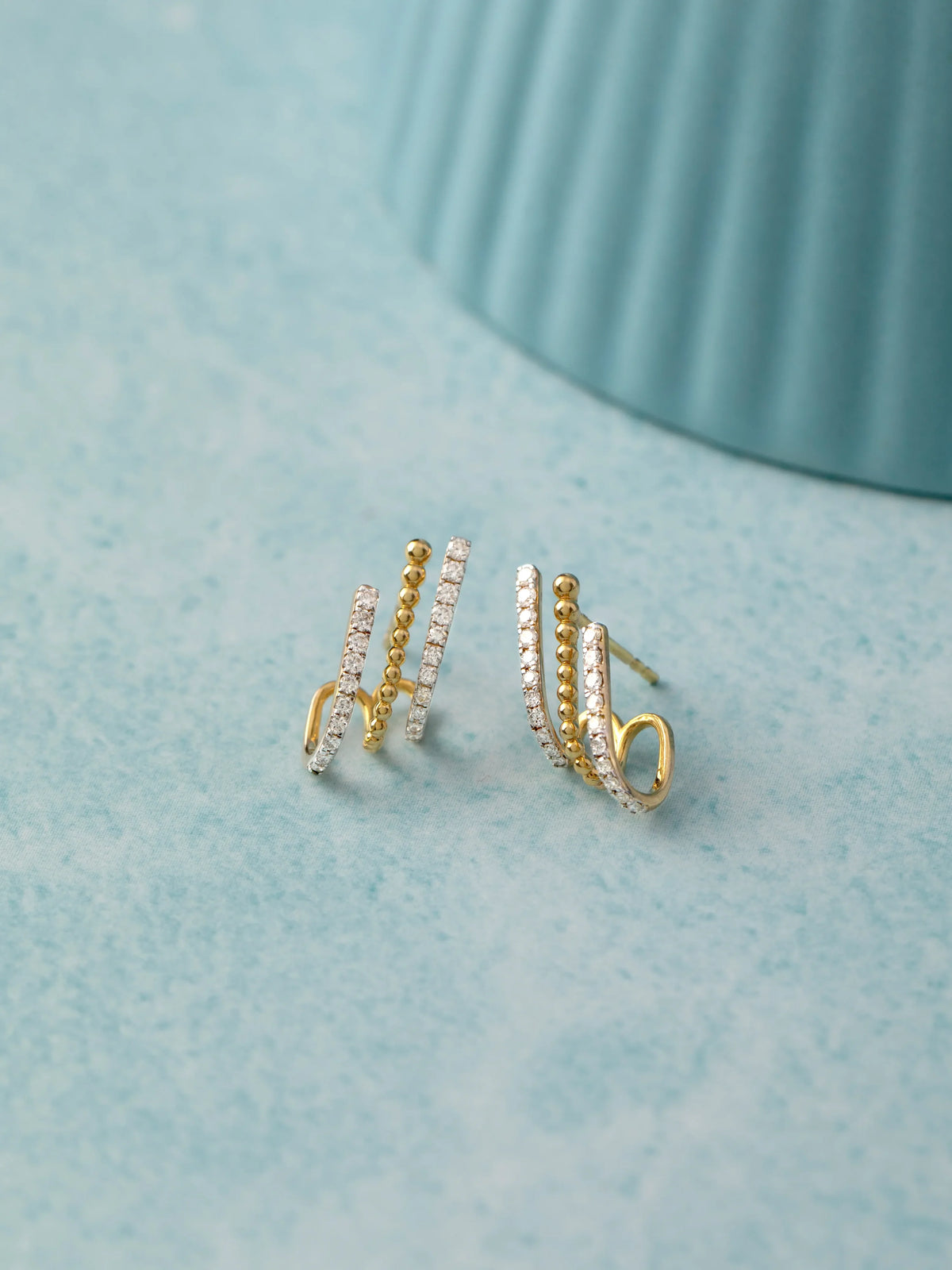Hyou 3 Line Diamond Hoops