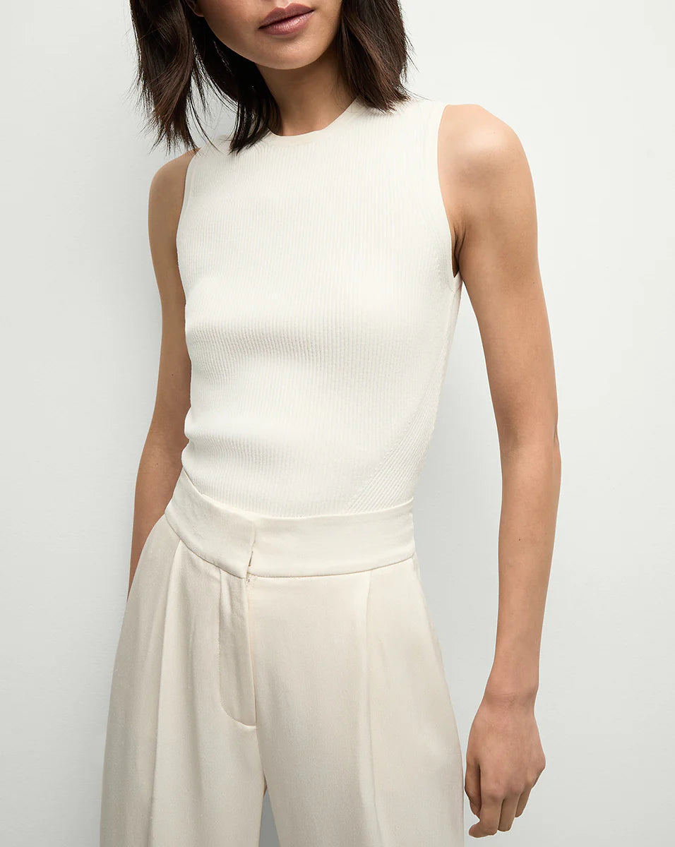 Veronica Beard Crewneck Sid Sleeveless Pullover - Off White