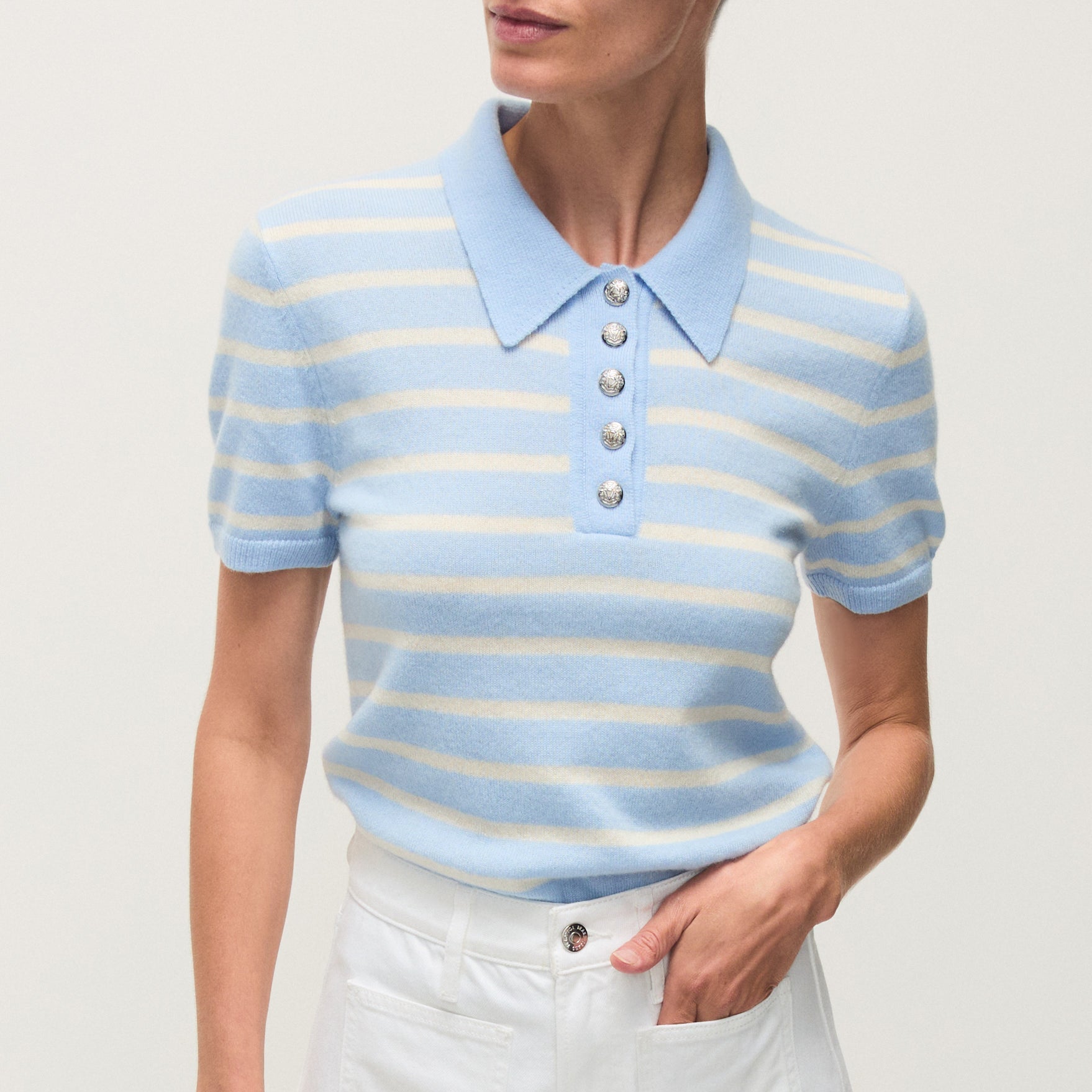Veronica Beard Brandt Cashmere Polo