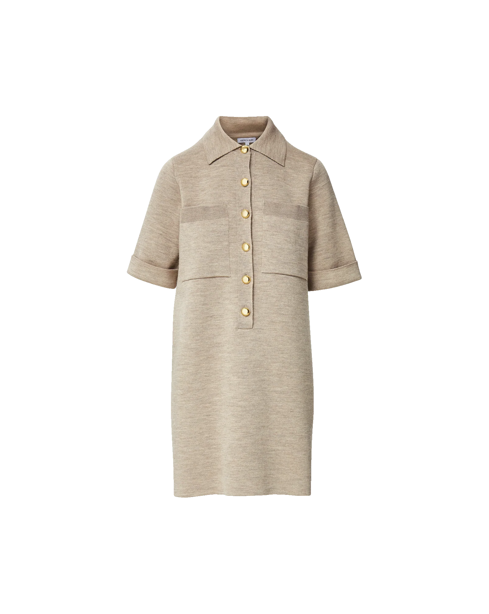 Veronica Beard Madden Merino Wool Mini Shirtdress