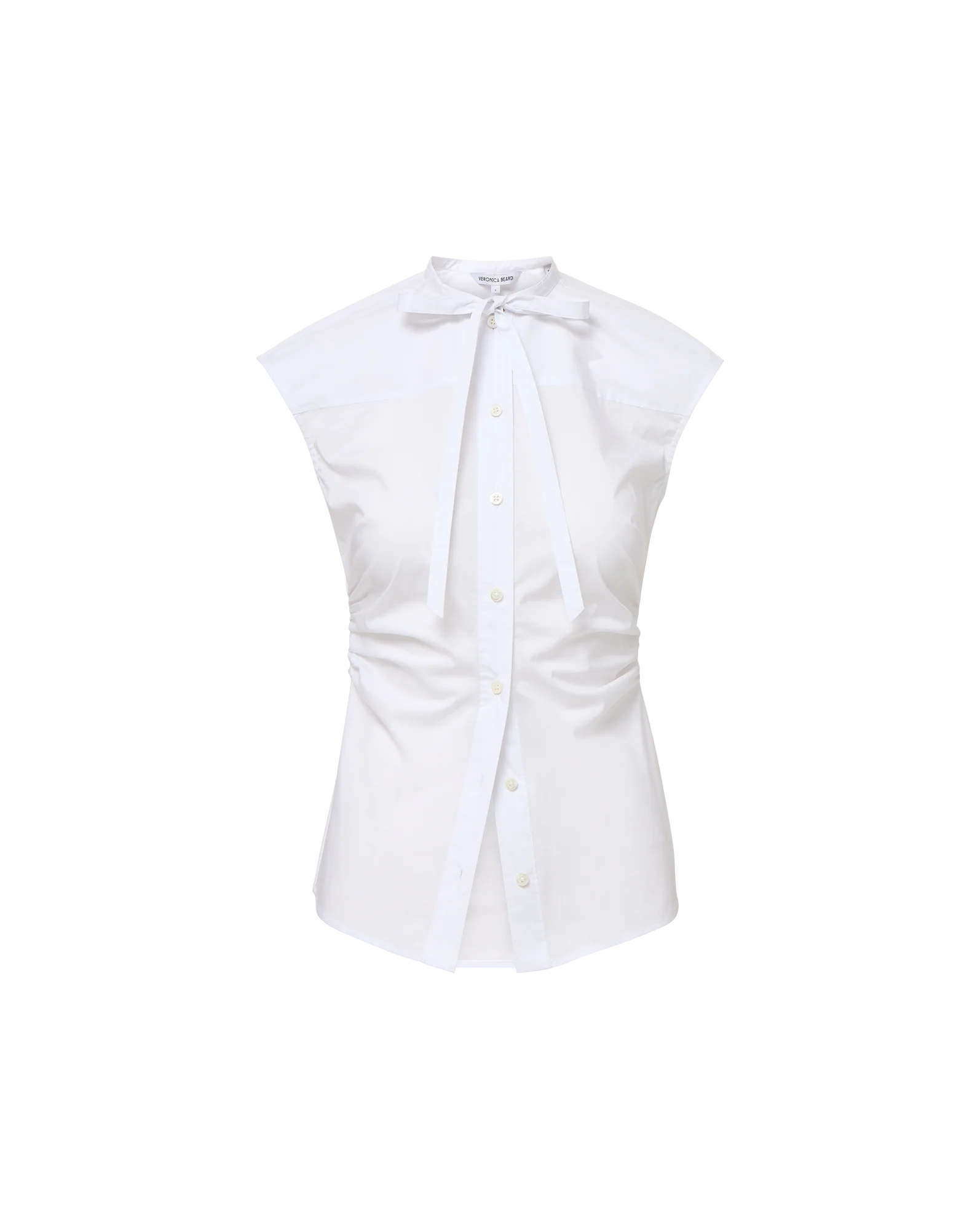 Veronica Beard Joon Tie-Neck Button-Down Blouse