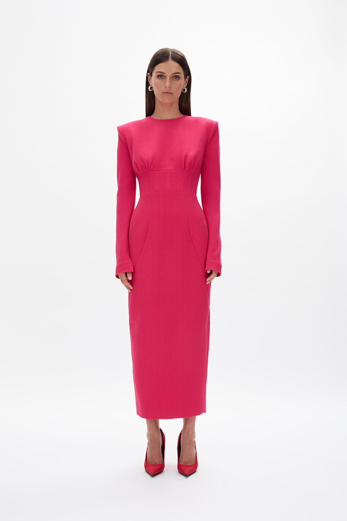 rachel gilbert dresses Dover Sleeve Dress Susan Graver Petite Dresses Saltwater Solids It is fitted across Color:BLACK/BLUE