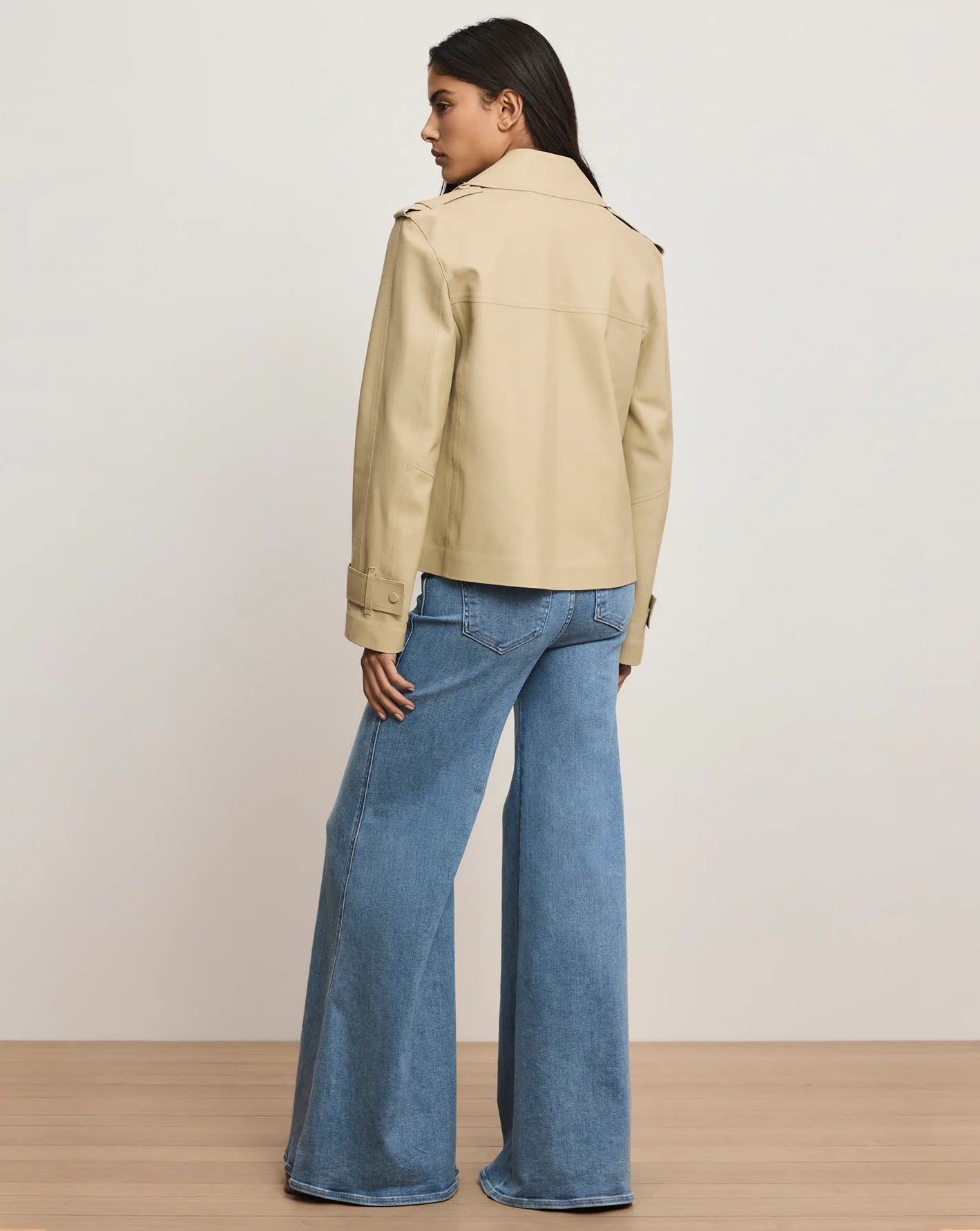 Veronica Beard Heathcliff Cropped Leather Trench Coat