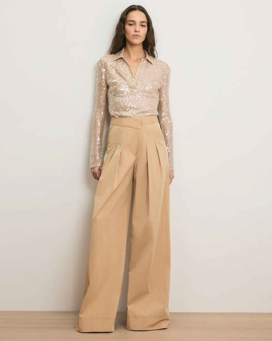 Veronica Beard Heron Crossover Waistband Pant