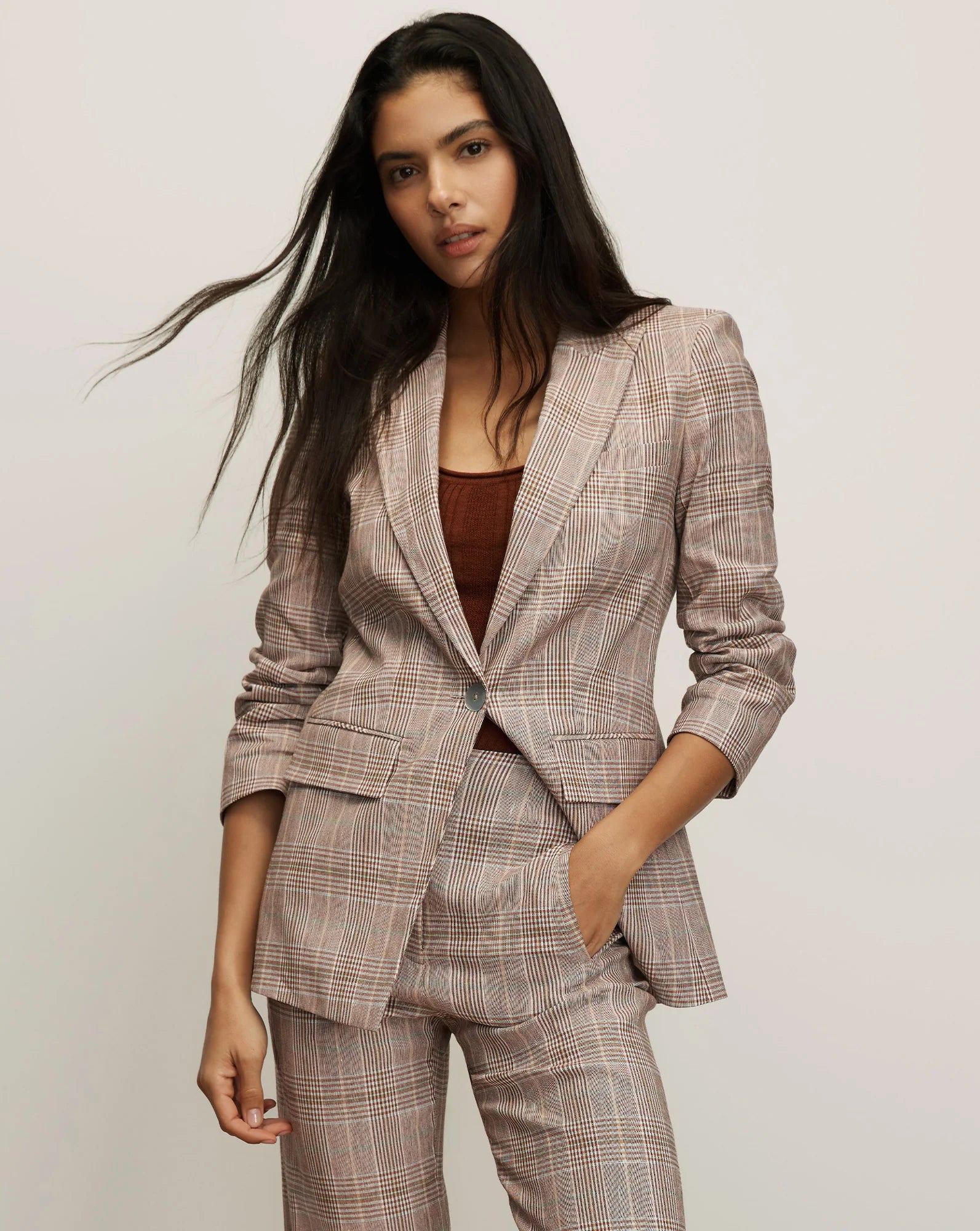Veronica Beard Clayton Plaid Dickey Jacket