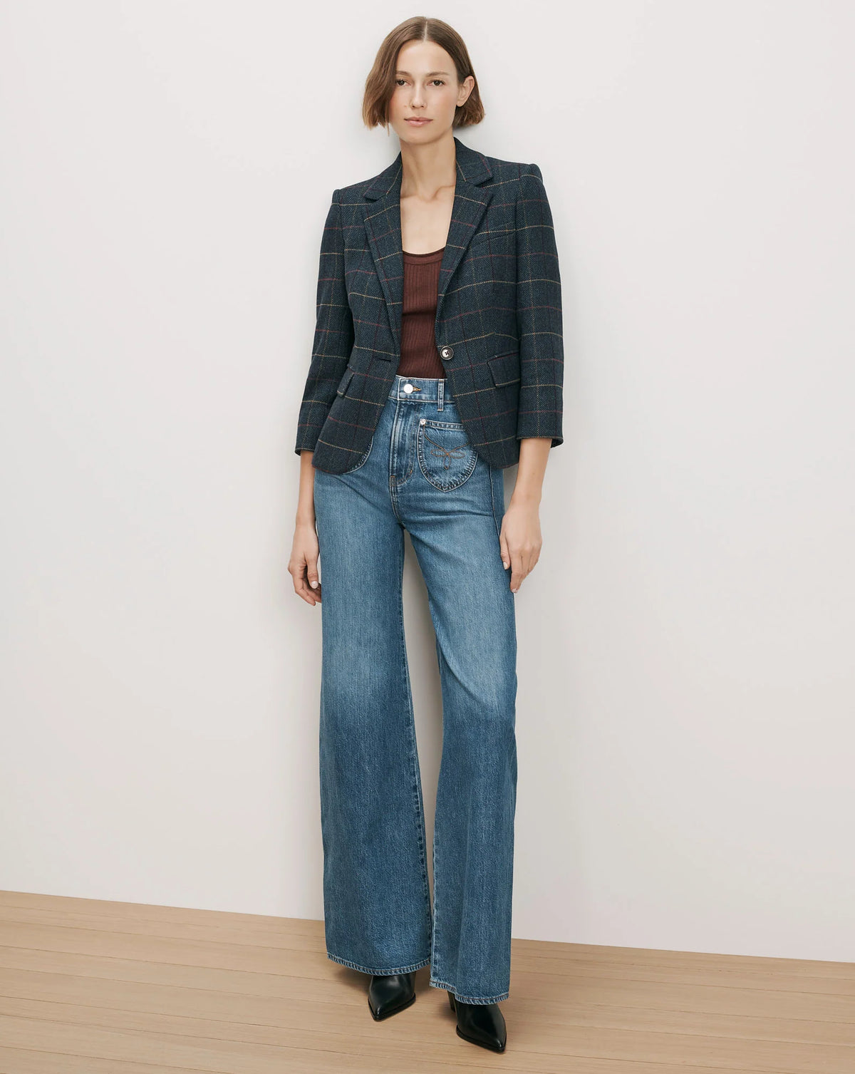 Veronica Beard Schoolboy Plaid Dickey Jacket