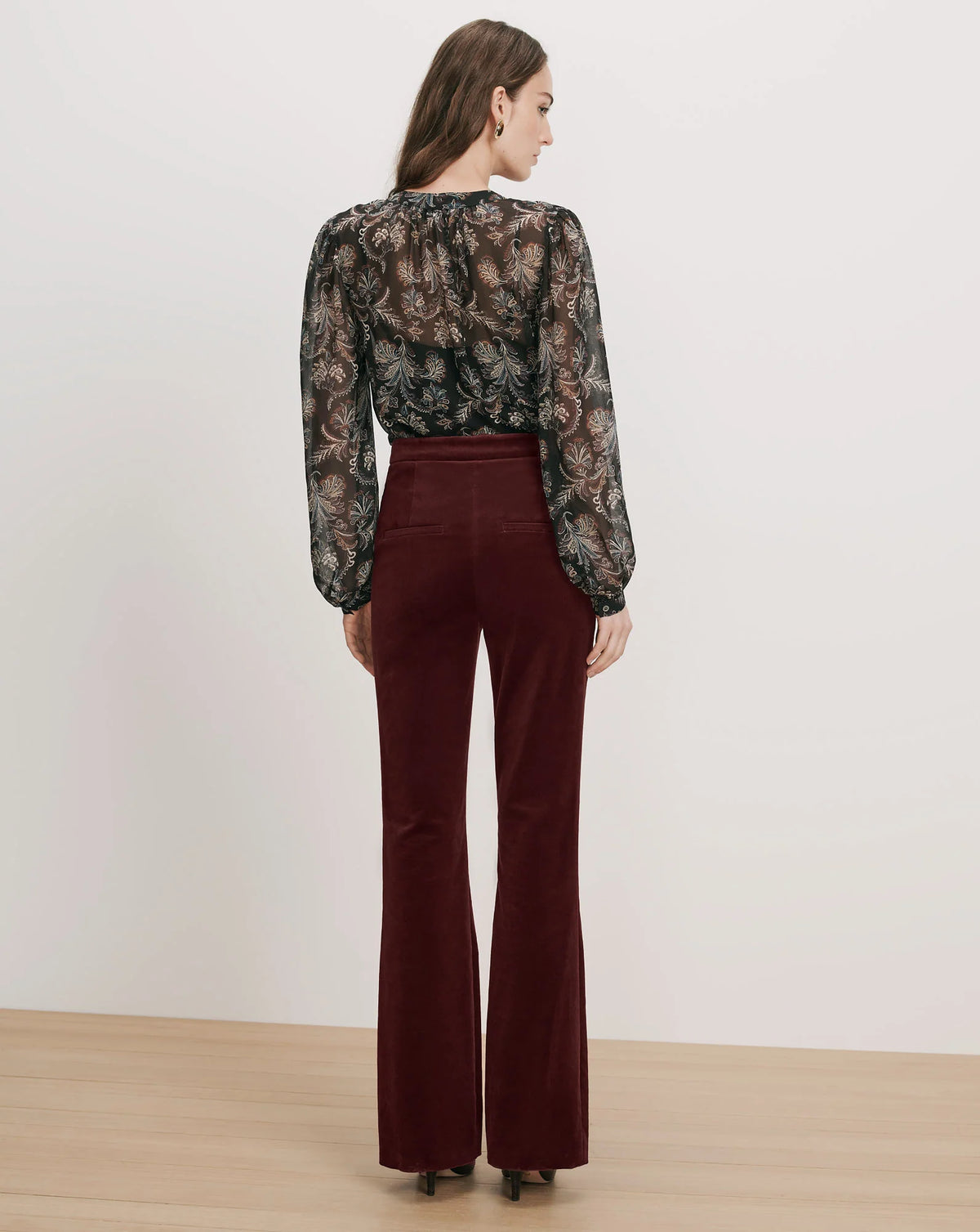 Veronica Beard Gracie Velvet Flare Pant
