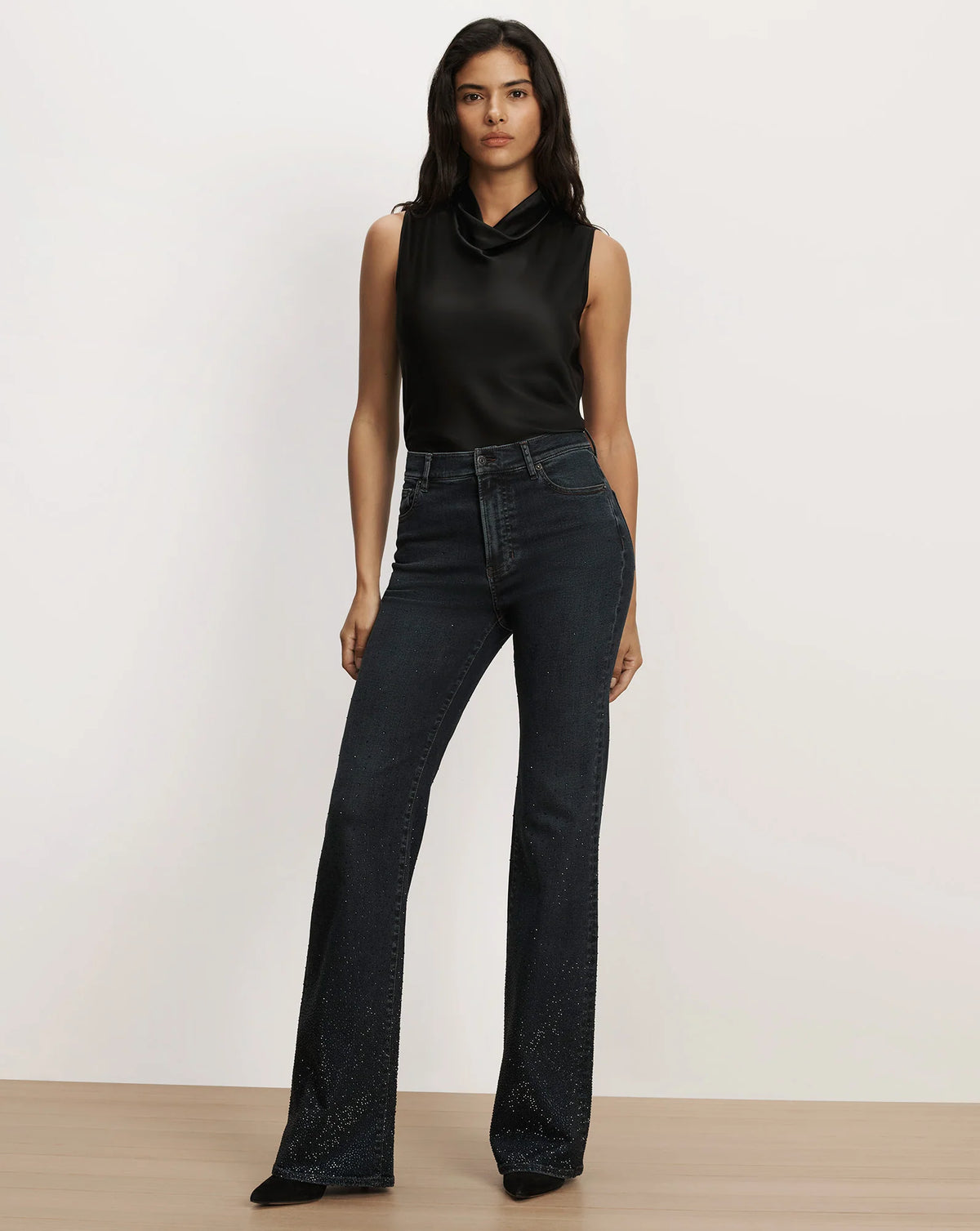 Veronica Beard Crosbie Crystal Slim Wide-Leg Jean
