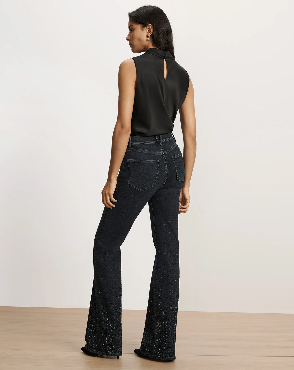 Veronica Beard Crosbie Crystal Slim Wide-Leg Jean