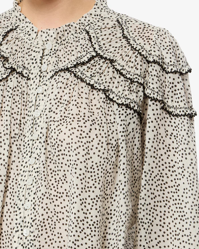 Isabel Marant Christa Blouse - Ecru/Black