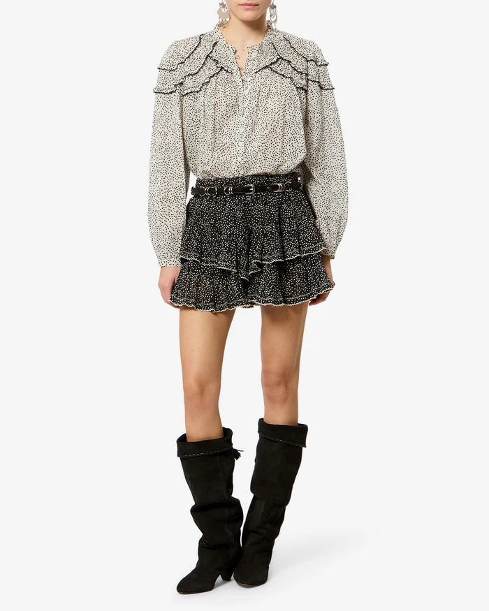 Isabel Marant Christa Blouse - Ecru/Black