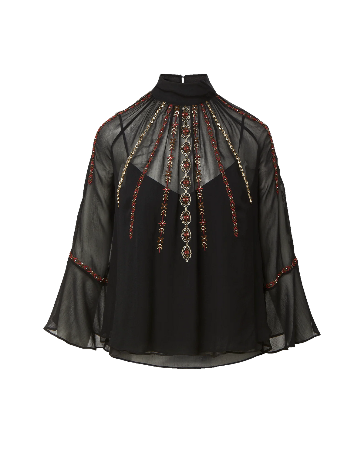 Veronica Beard Tairis Embroidered Blouse