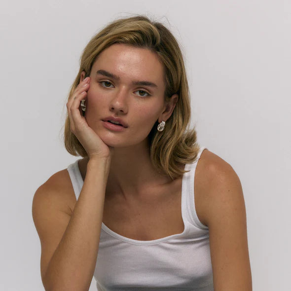 Heaven Mayhem Baby Knot Earrings - Silver