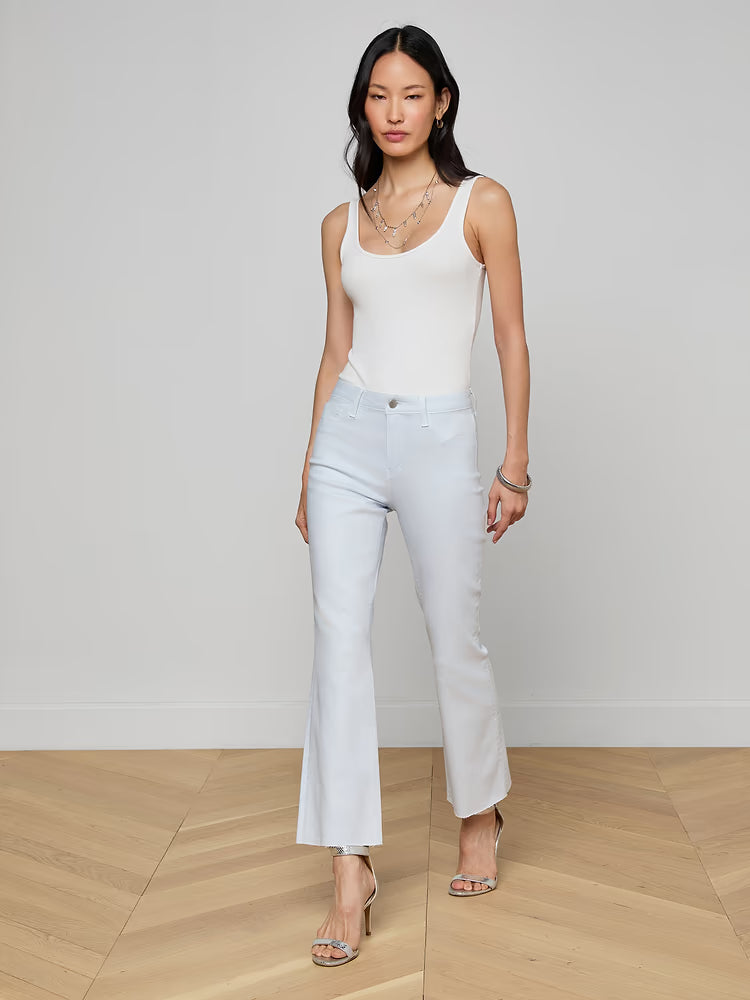 L'Agence Kendra Coated Cropped Flare Jean