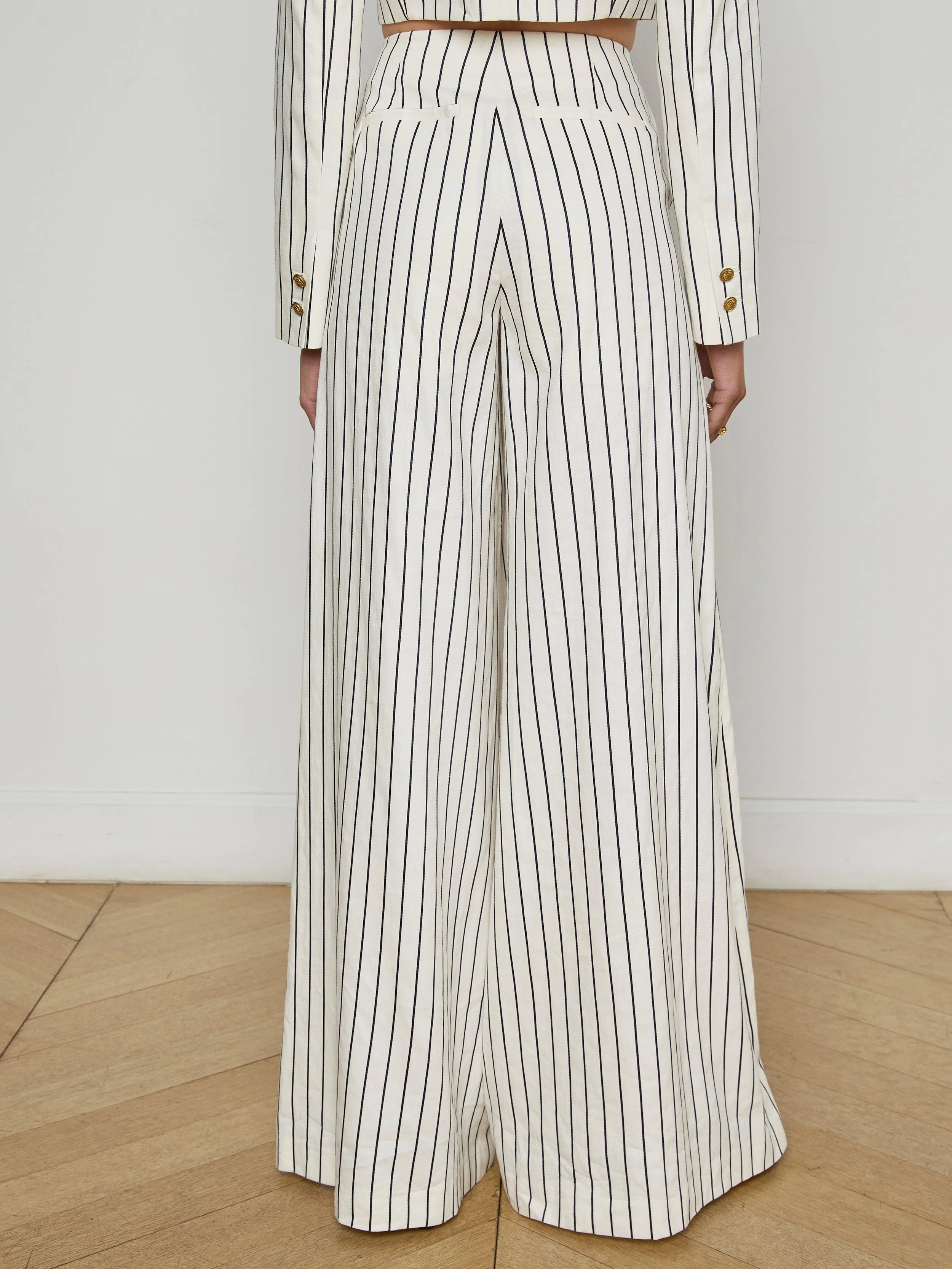 L'Agence Kingston Striped Wide-Leg Pant