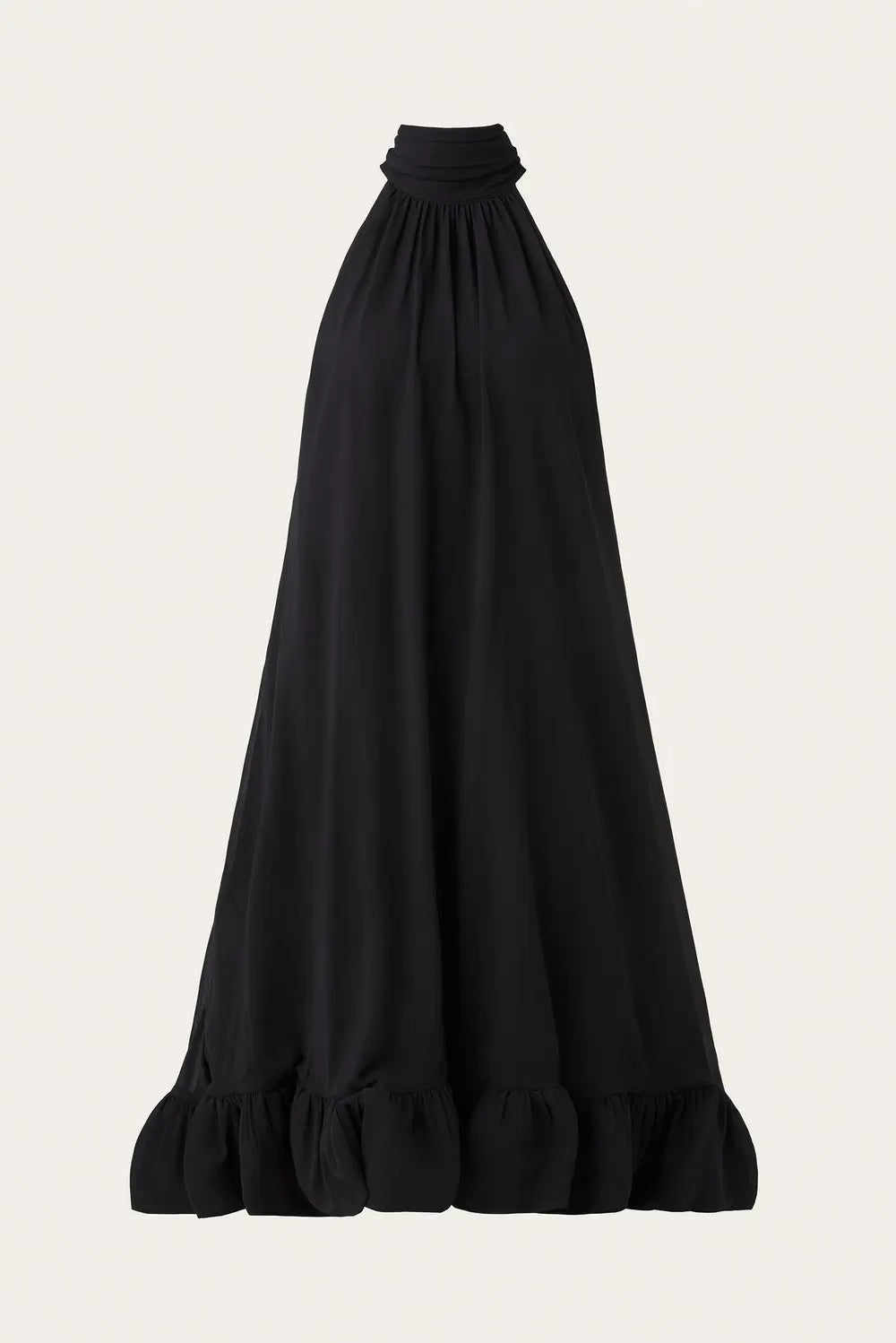 Malina Sabrina Halterneck Ruffled Midi Dress