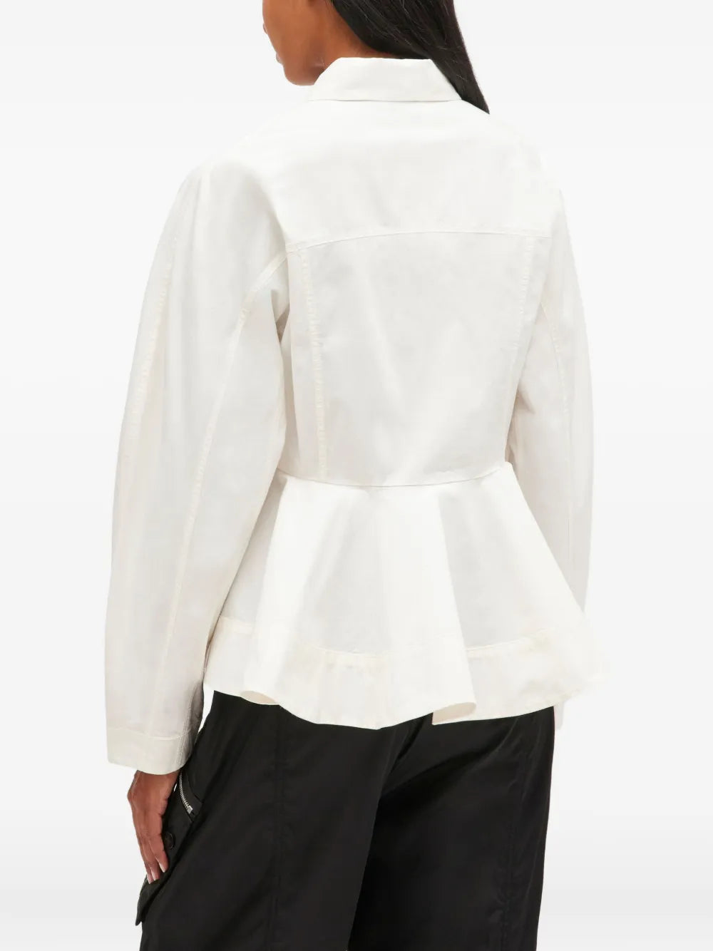 Ganni Stretch Cotton Peplum Shirt
