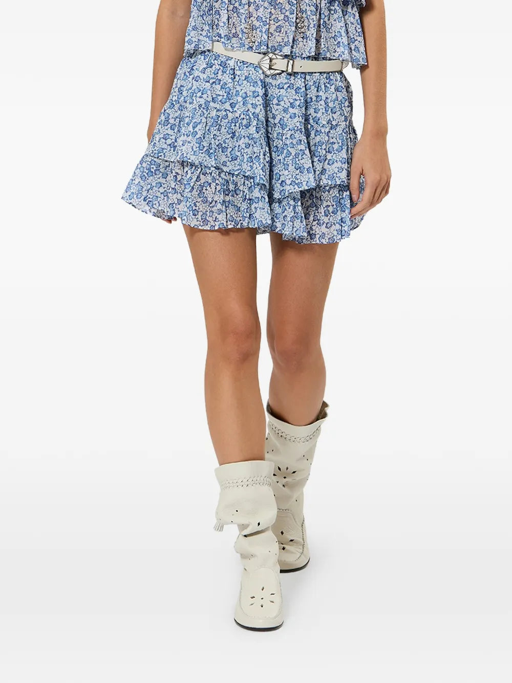 Isabel Marant Jocadia Ruffled Floral Mini Shorts