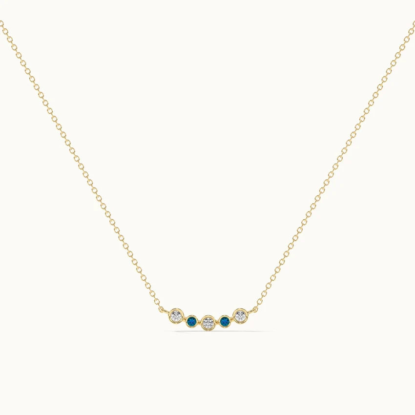 HYOU Curved Diamond Bar Necklace