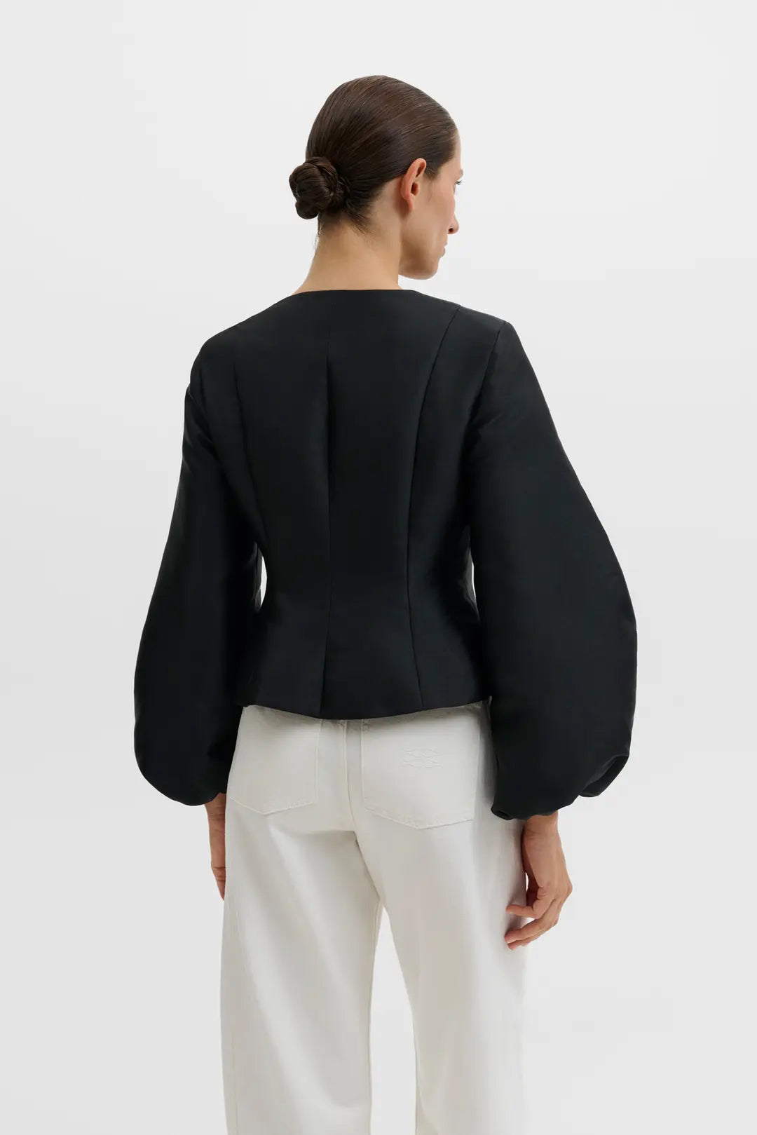 Malina Vendela Balloon Sleeve Blouse - Black