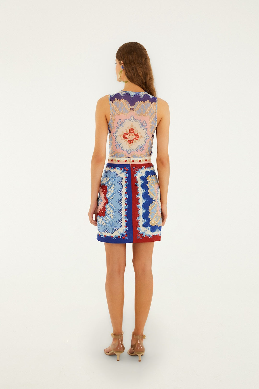 MIXED CHERRY ROYALTY SCARF MINI SKIRT