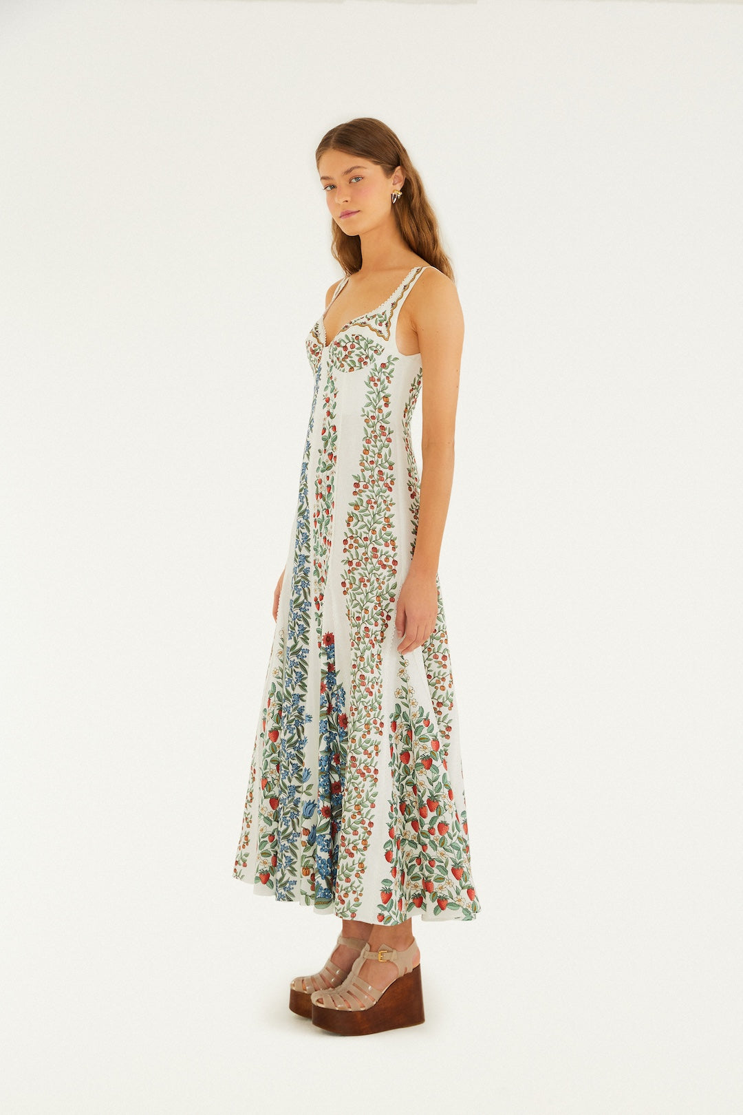 FRUIT BEAUTY OFF-WHITE MAXI DRESS
