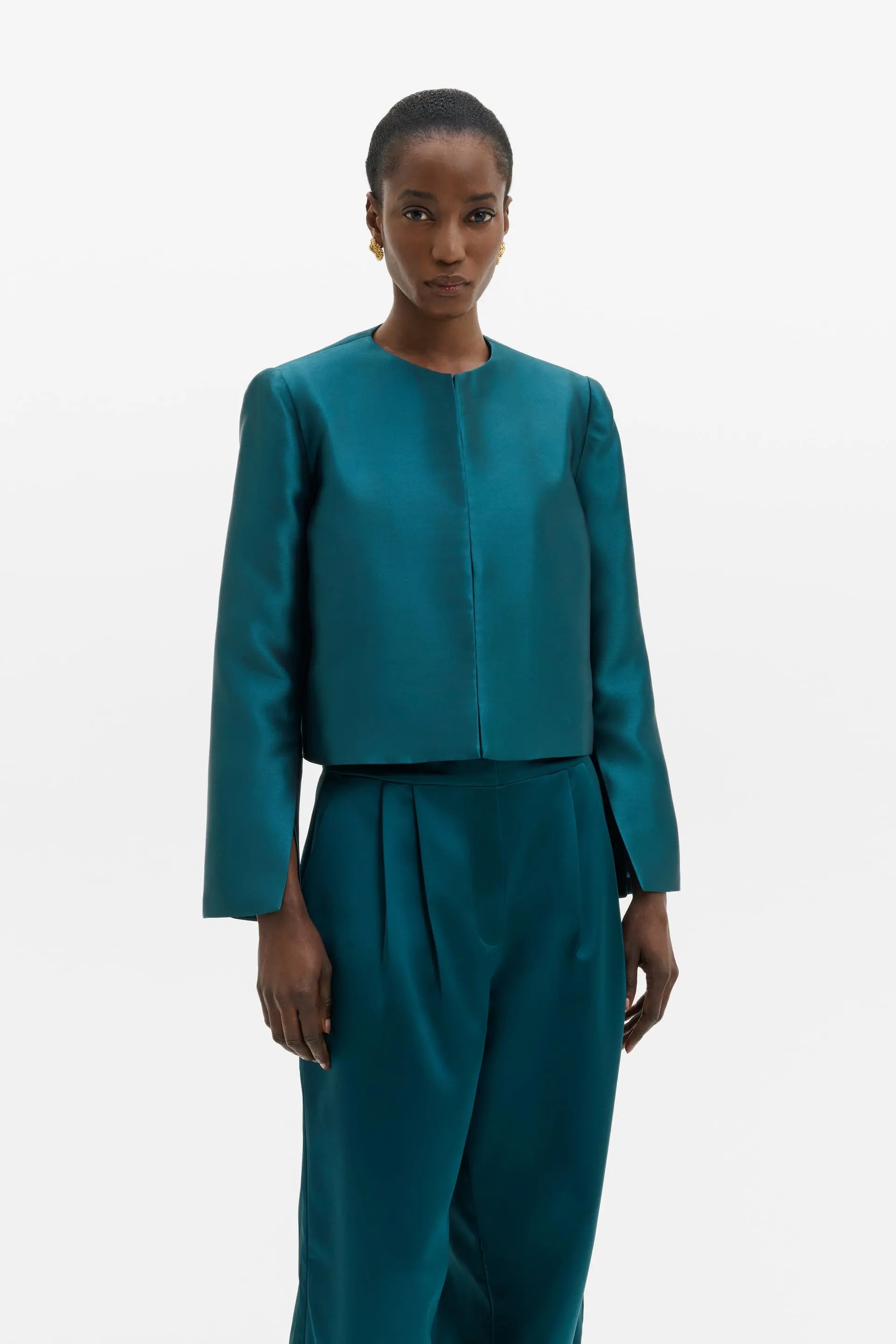 Malina Ruthie Satin Blouse - Teal