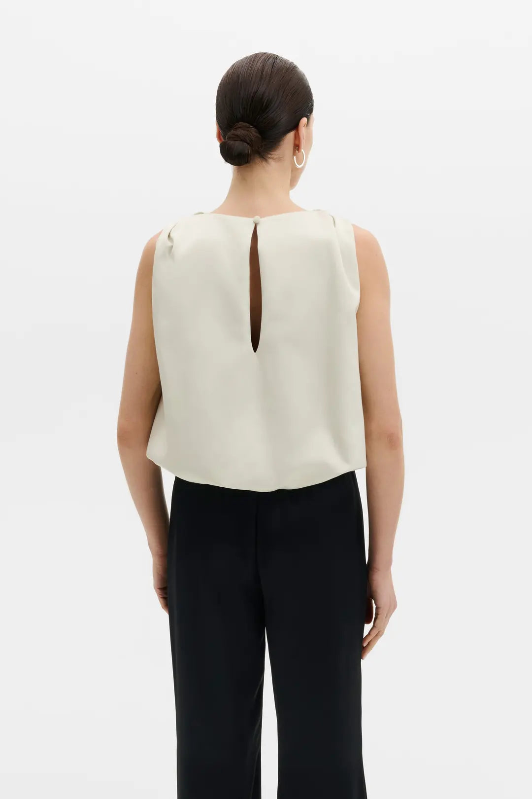 Malina Valentina Knotted Shoulder Satin Top