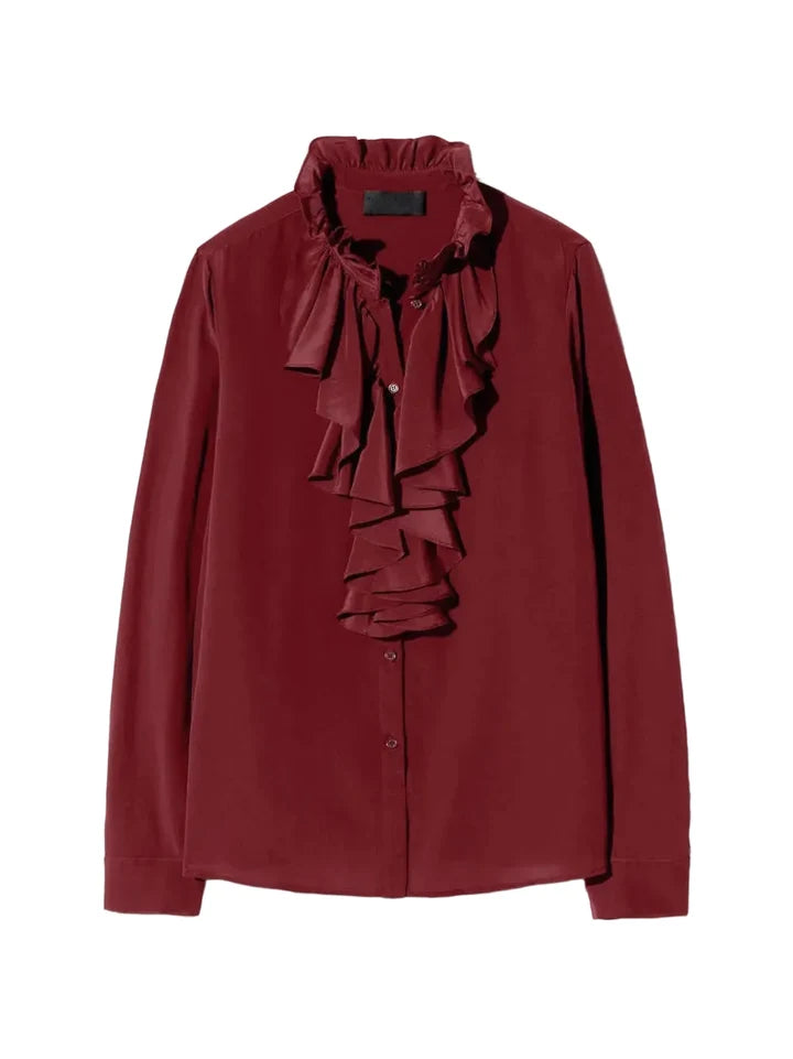 Nili Lotan Lily Blouse - Crimson