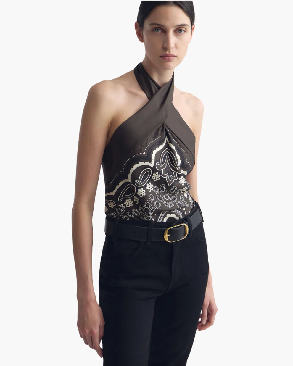 Nili Lotan Solal Silk Halterneck Top