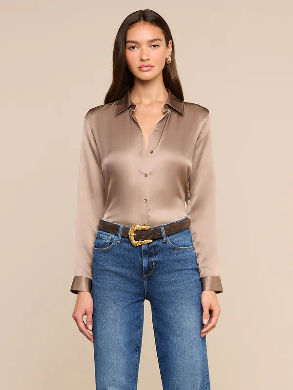 L'Agence Tyler Silk Blouse - Light Cardamom