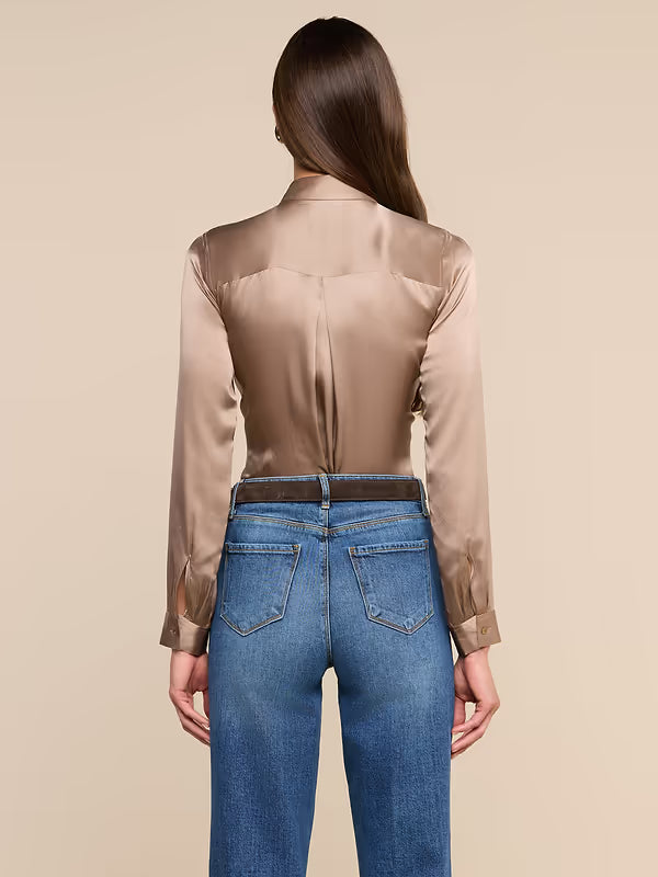 L'Agence Tyler Silk Blouse - Light Cardamom