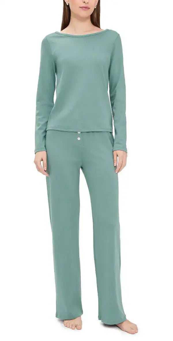 Cozyland Ellie PJ Set - Sage/Air