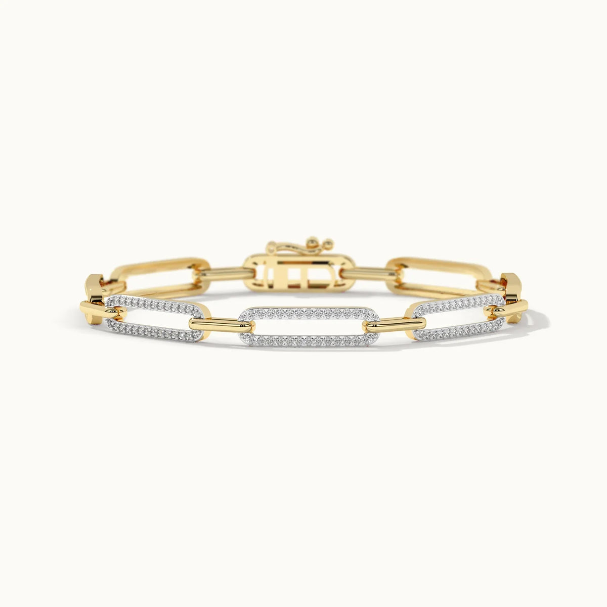Hyou Pave Diamond Paperclip Bracelet