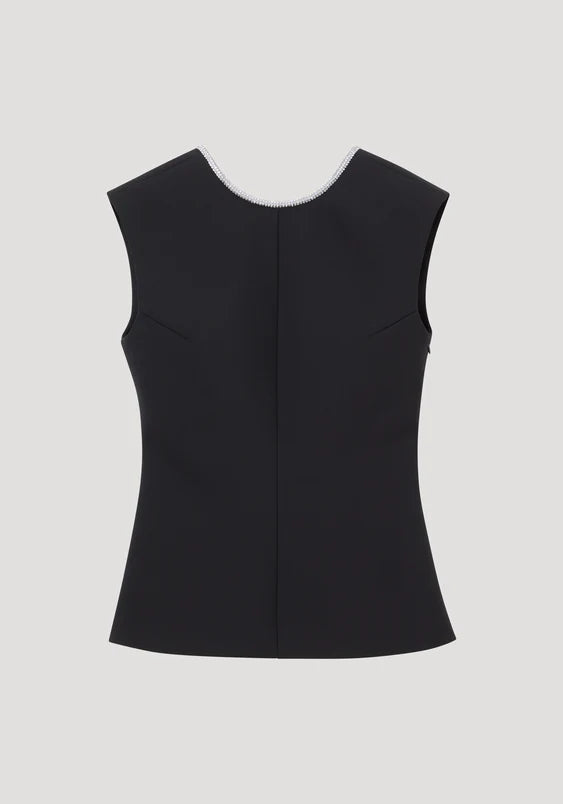 RÓHE Open Back Appliqué Top