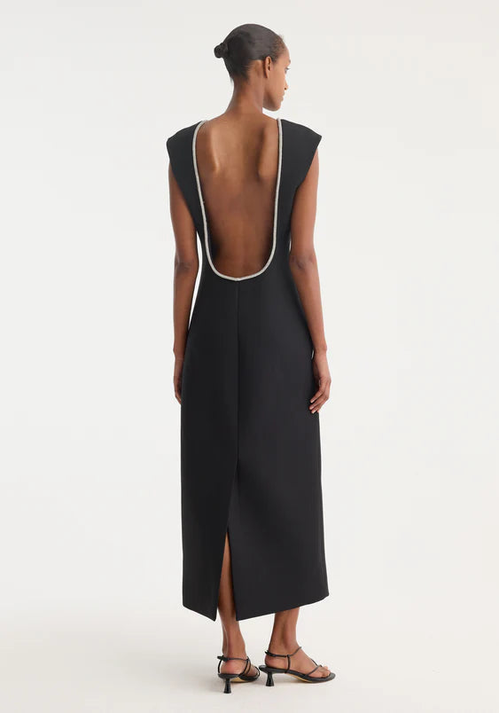 RÓHE Open Back Appliqué Dress