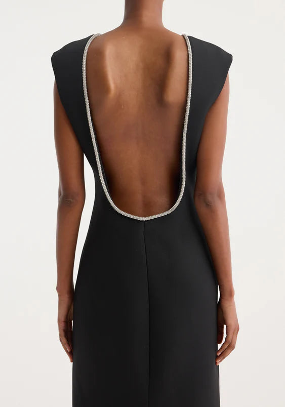 RÓHE Open Back Appliqué Dress