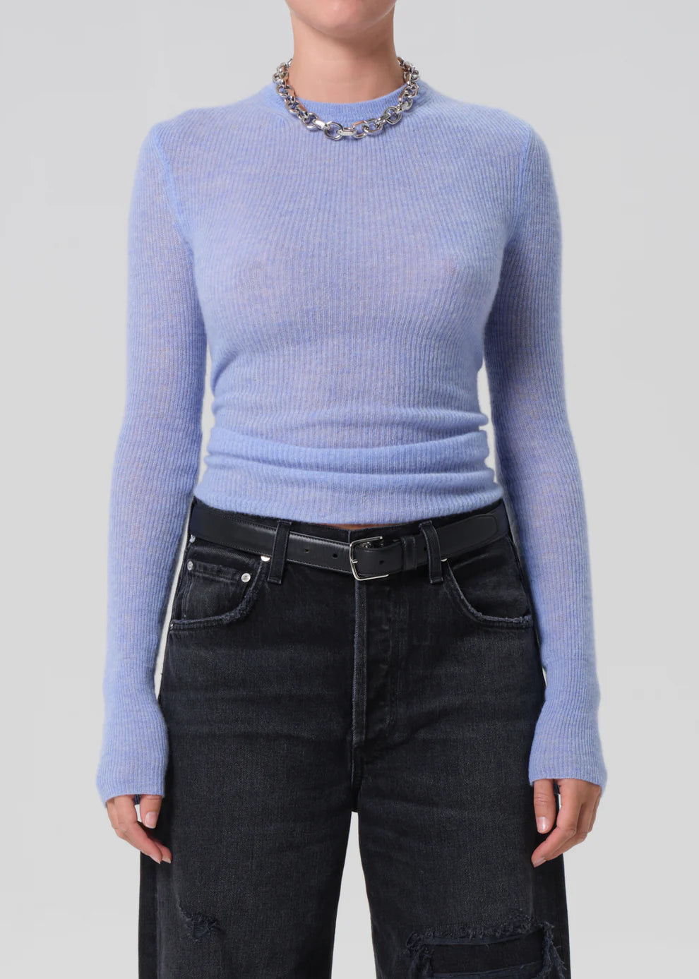 Citizen of Humanity Alessia Crewneck Sweater - Heathered Robin